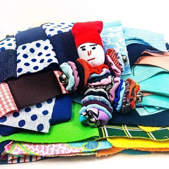 1970’s VTG Fabric Quilt Pieces & Handmade Doll - Picture 1 of 12